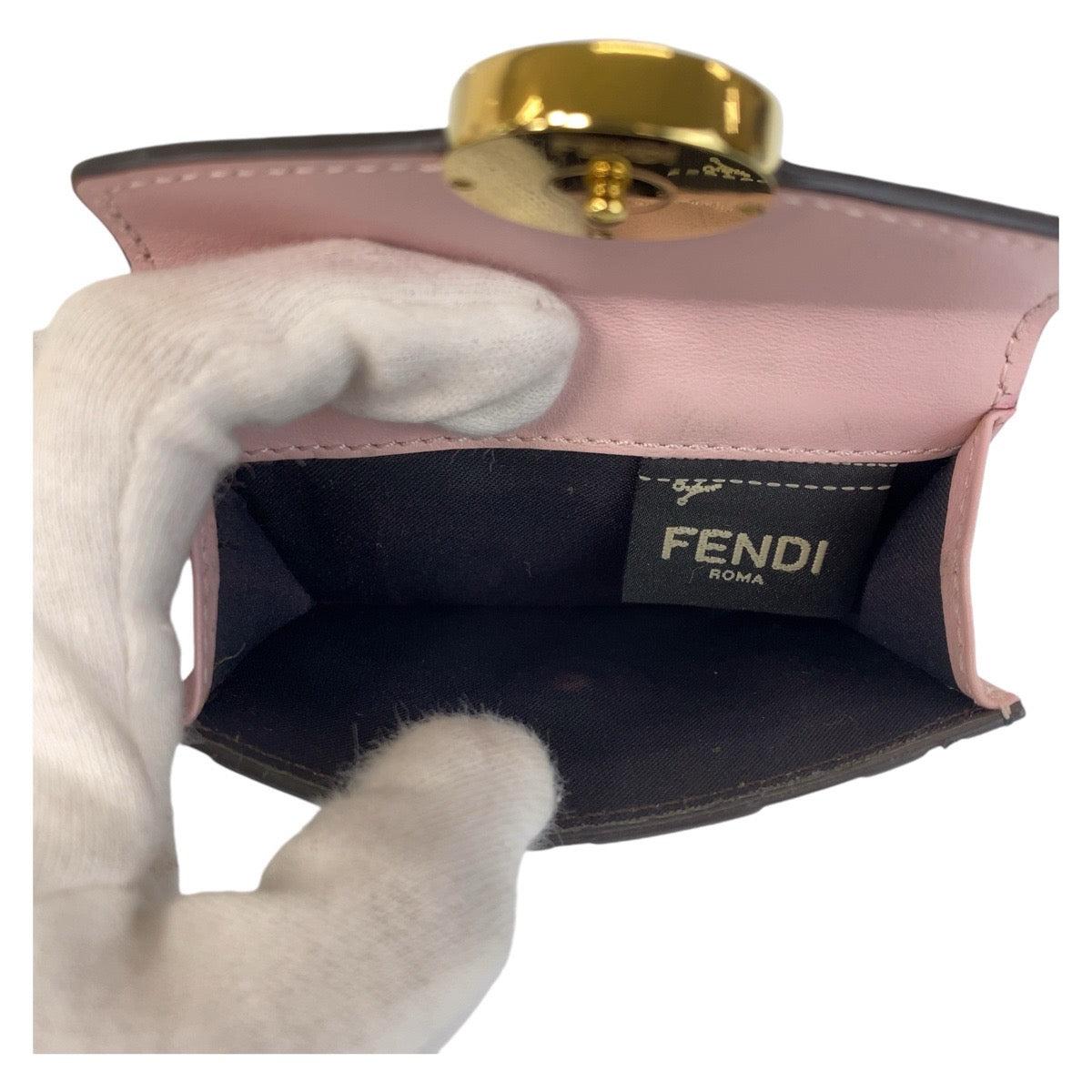 FENDI Tri-fold wallet leather Brown ZUCCA F IS FENDI