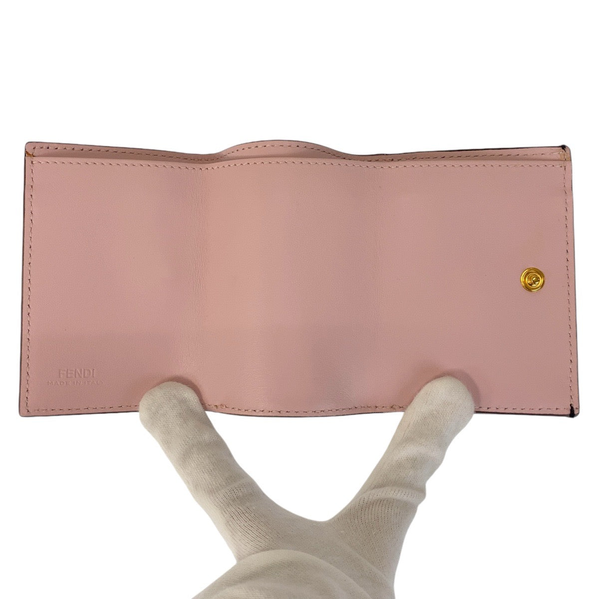 FENDI Tri-fold wallet leather Brown ZUCCA F IS FENDI