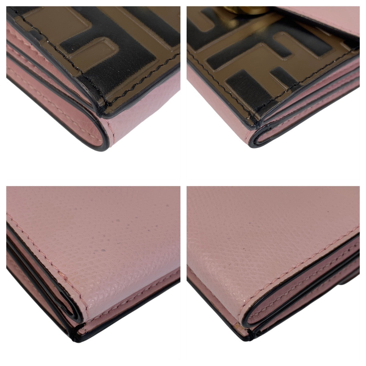 FENDI Tri-fold wallet leather Brown ZUCCA F IS FENDI