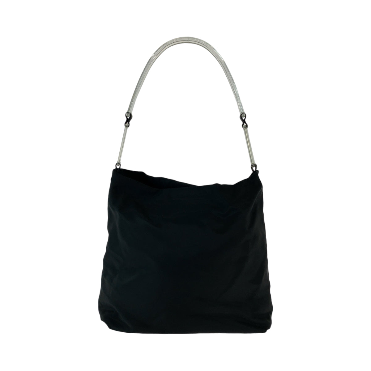 PRADA Shoulder Bag Nylon black Test Triangle With logo plastic handle