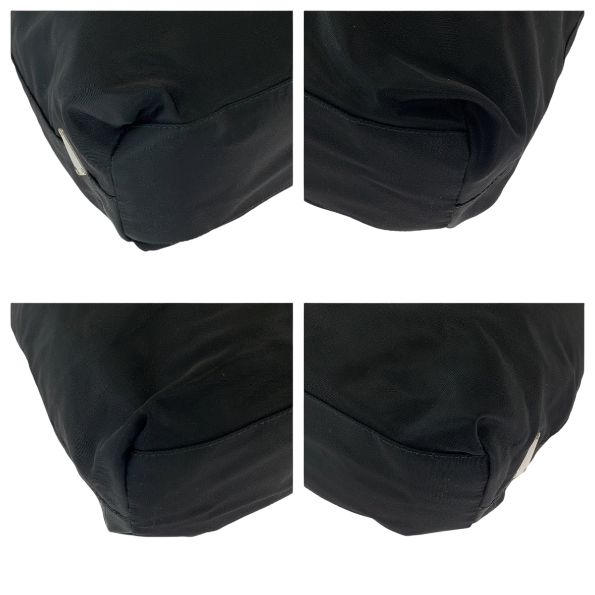 PRADA Shoulder Bag Nylon black Test Triangle With logo plastic handle
