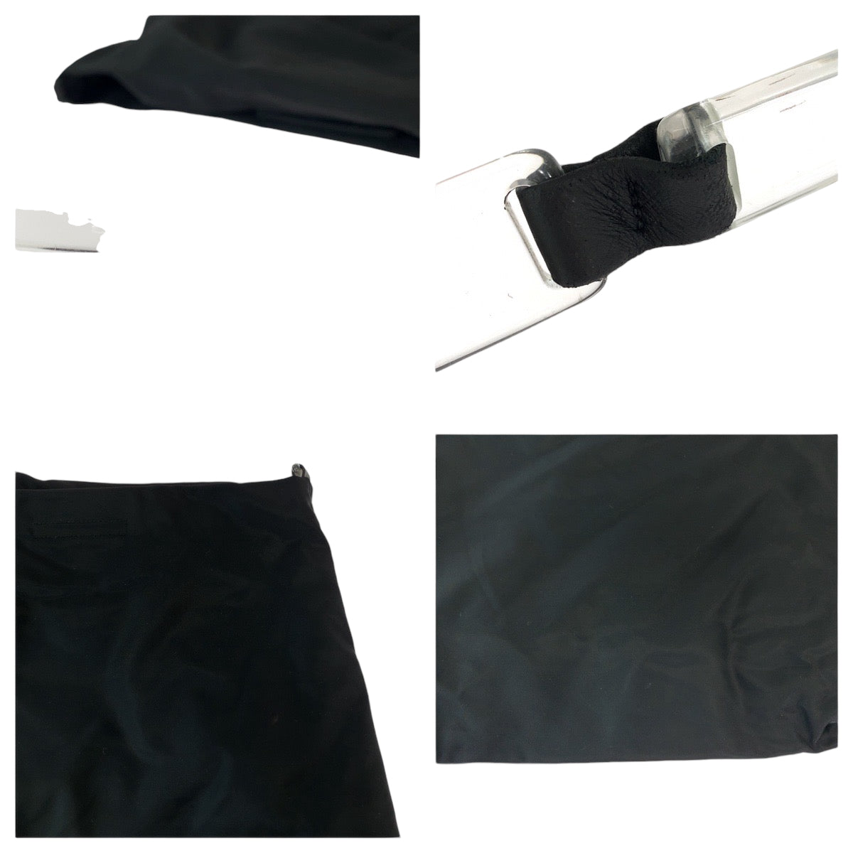 PRADA Shoulder Bag Nylon black Test Triangle With logo plastic handle
