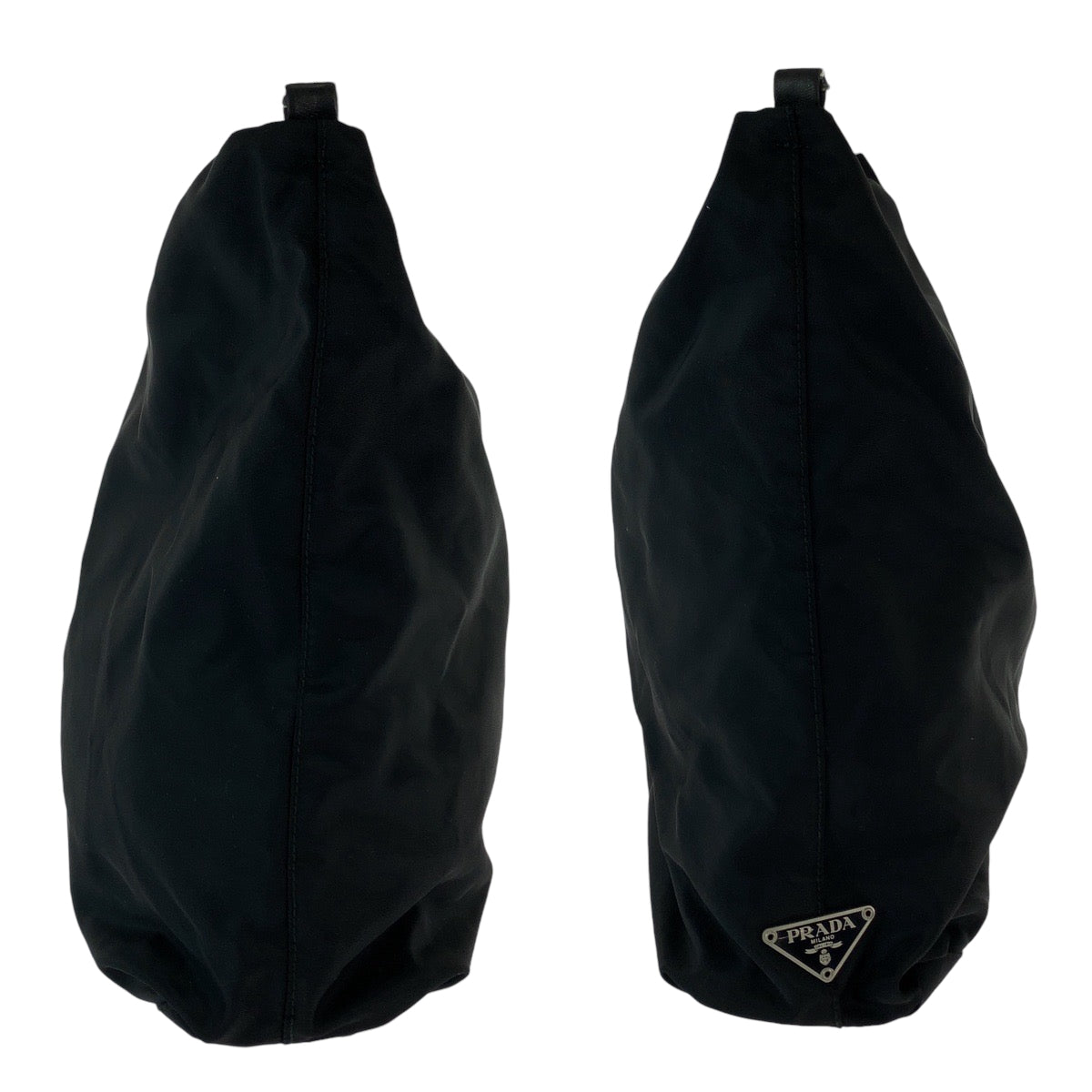 PRADA Shoulder Bag Nylon black Test Triangle With logo plastic handle