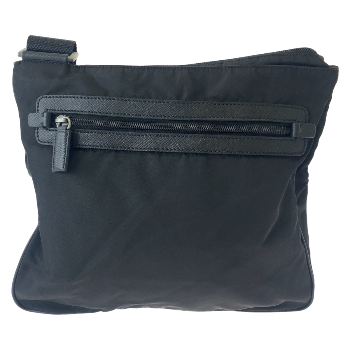 PRADA Shoulder Bag Nylon Black SilverMetal Test Triangle With logo