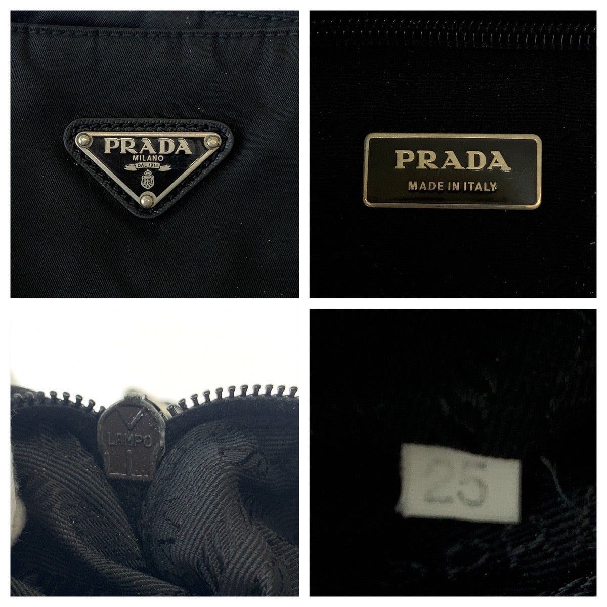 PRADA Shoulder Bag Nylon Black SilverMetal Test Triangle With logo