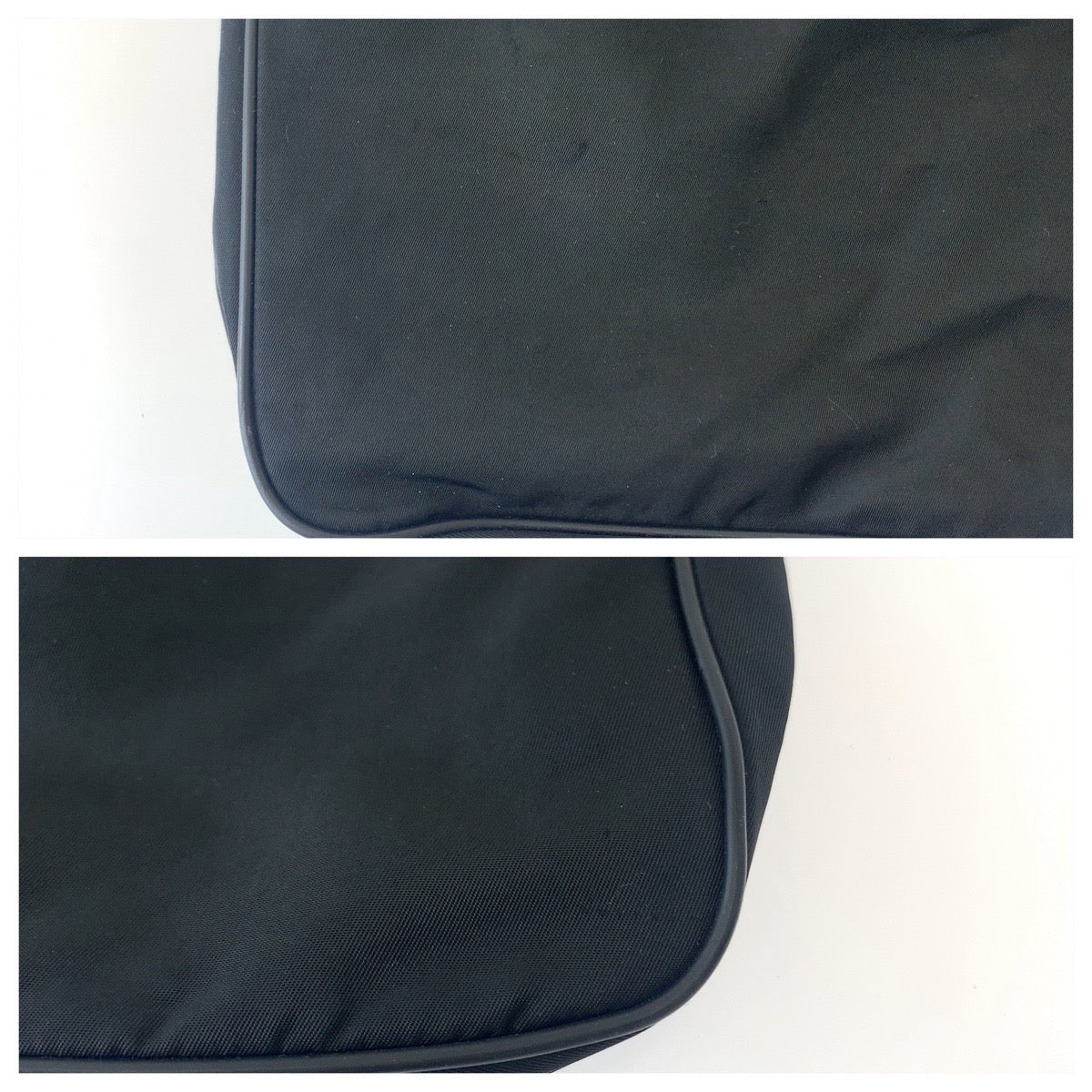 PRADA Shoulder Bag Nylon Black SilverMetal Test Triangle With logo