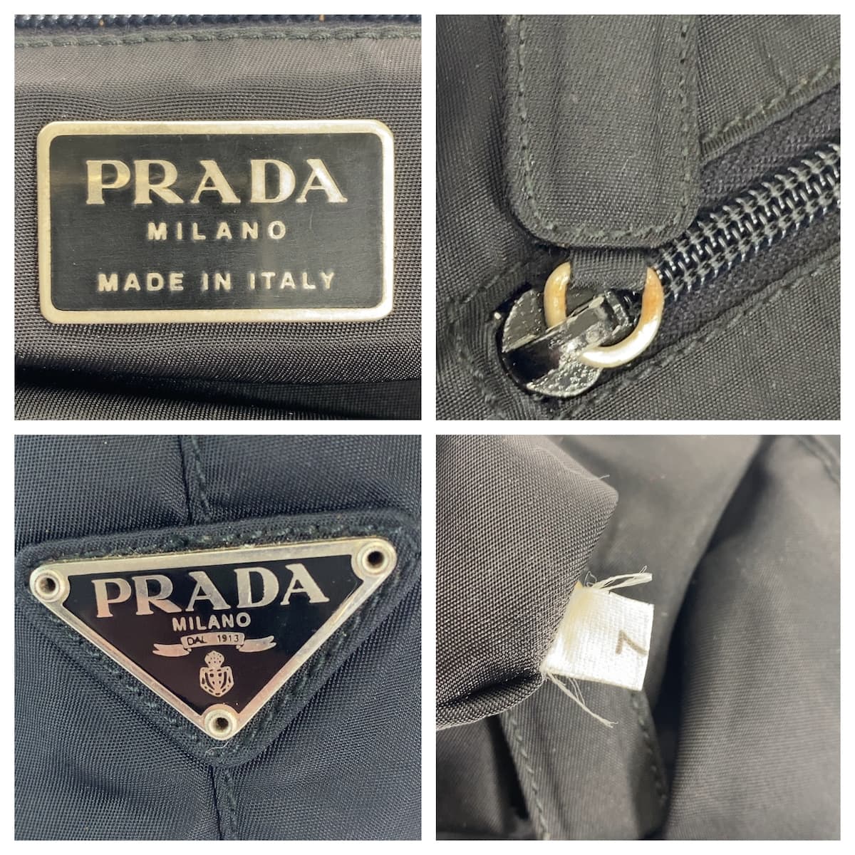 PRADA Tote Bag Nylon black Test Triangle With logo