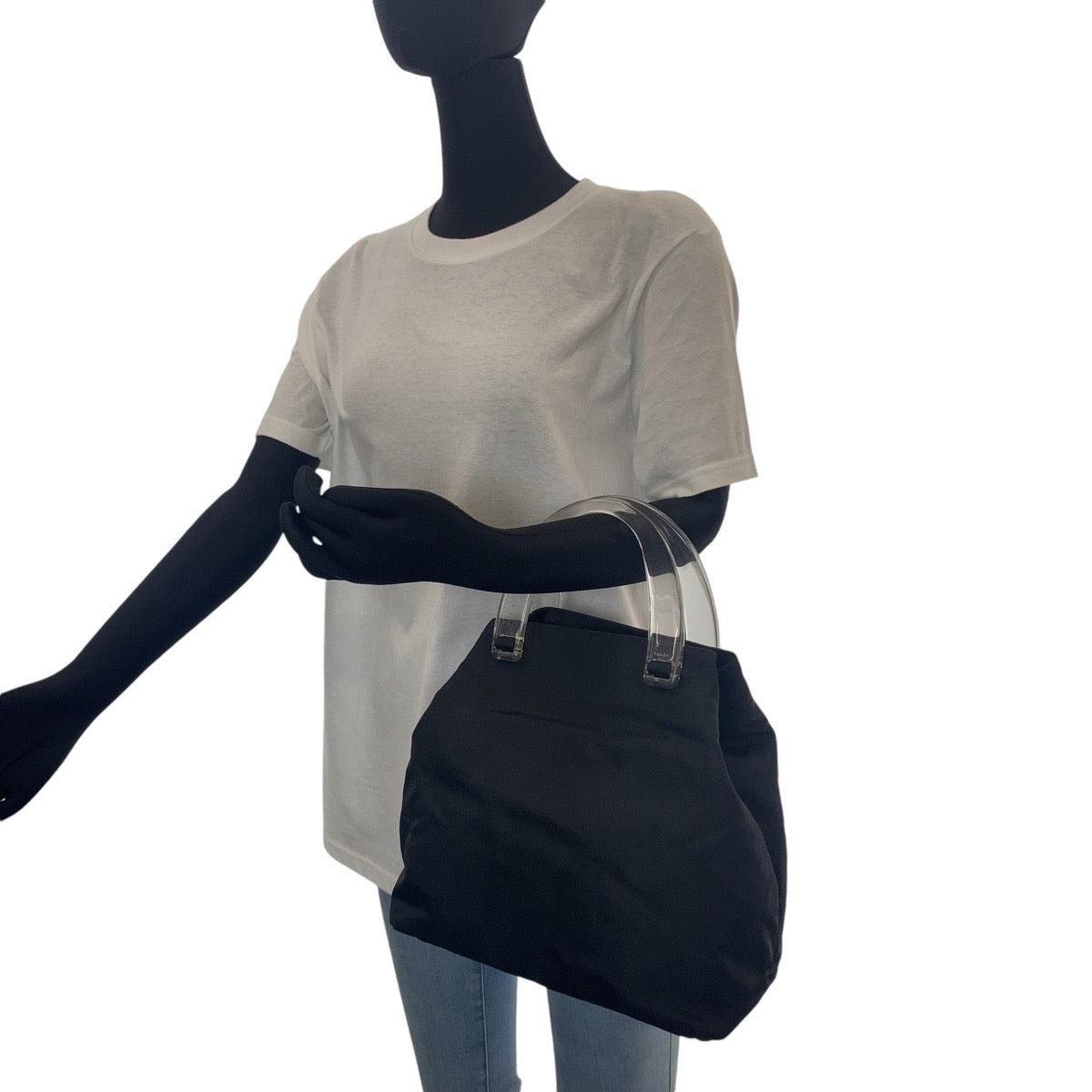 PRADA Tote Bag Nylon black Test Triangle With logo