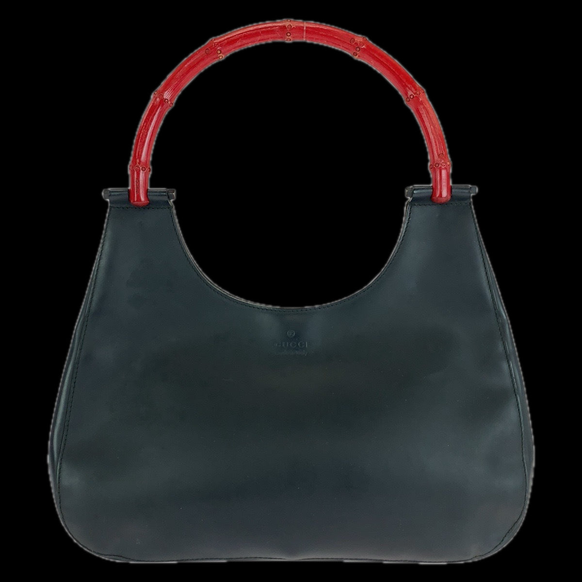 GUCCI Shoulder Bag 001 3739 leather black Bamboo