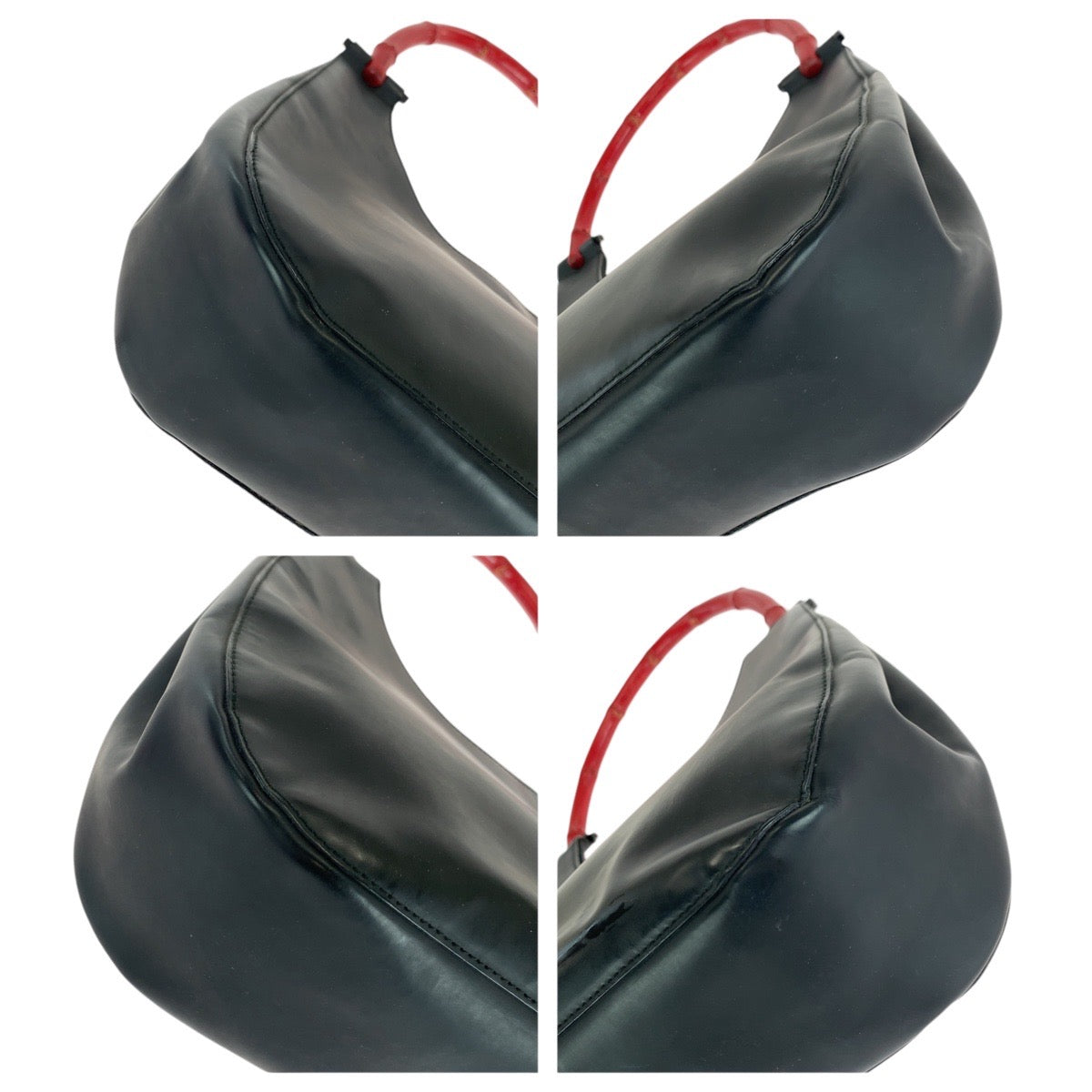 GUCCI Shoulder Bag 001 3739 leather black Bamboo
