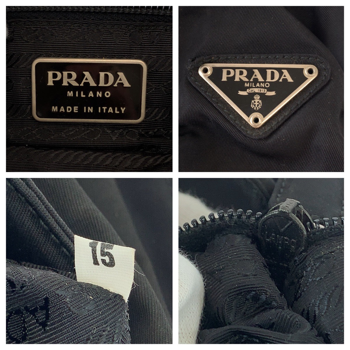 PRADA Tote Bag Nylon black Test Triangle With logo