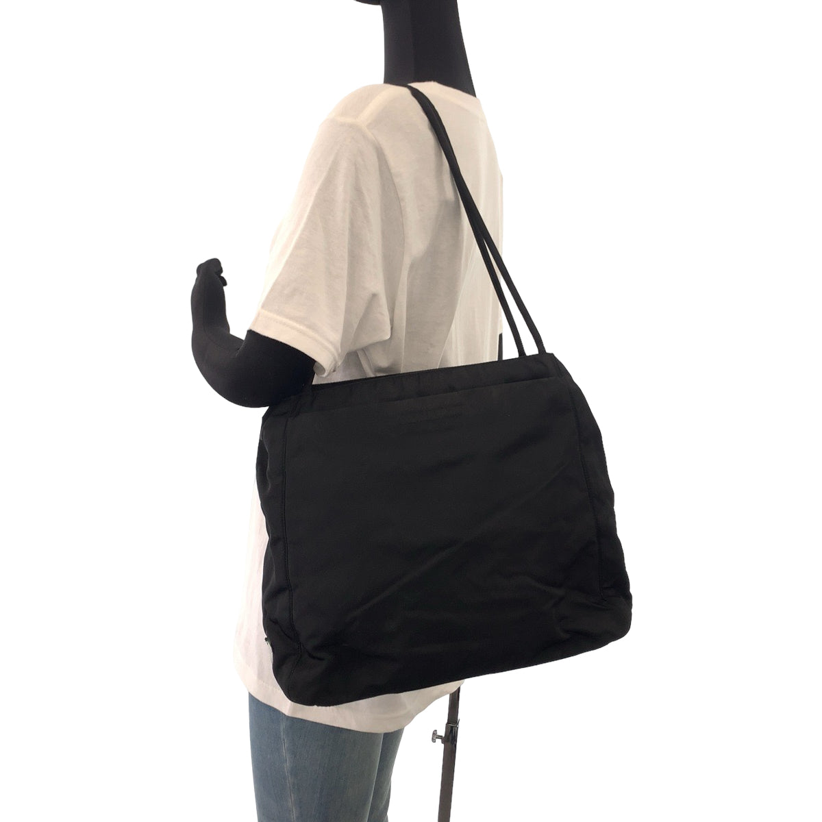 PRADA Tote Bag Nylon black Test Triangle With logo