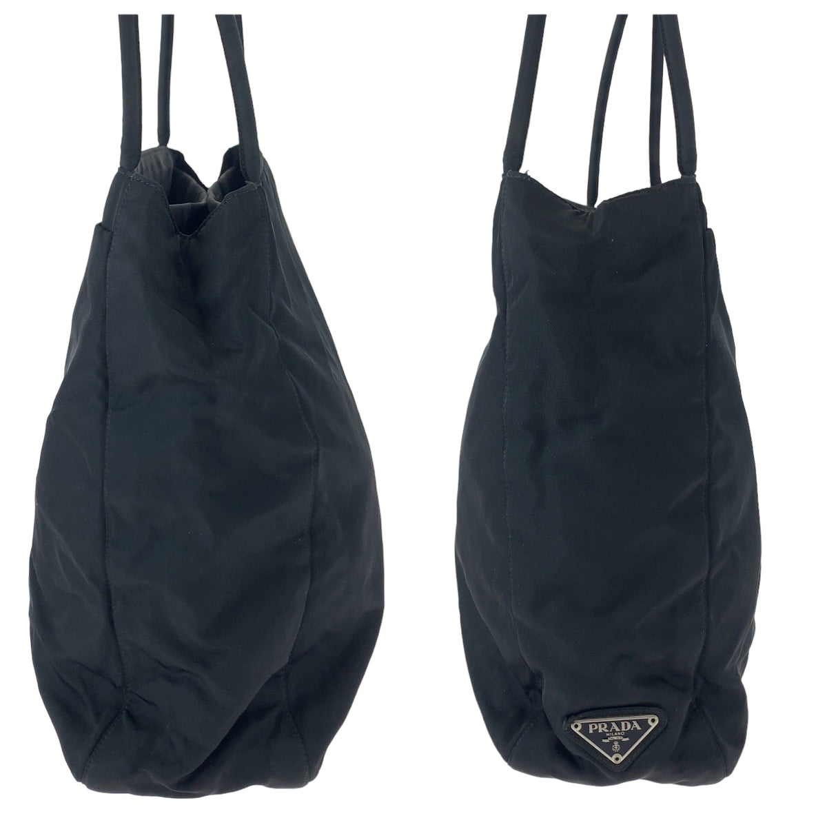PRADA Tote Bag Nylon black Test Triangle With logo