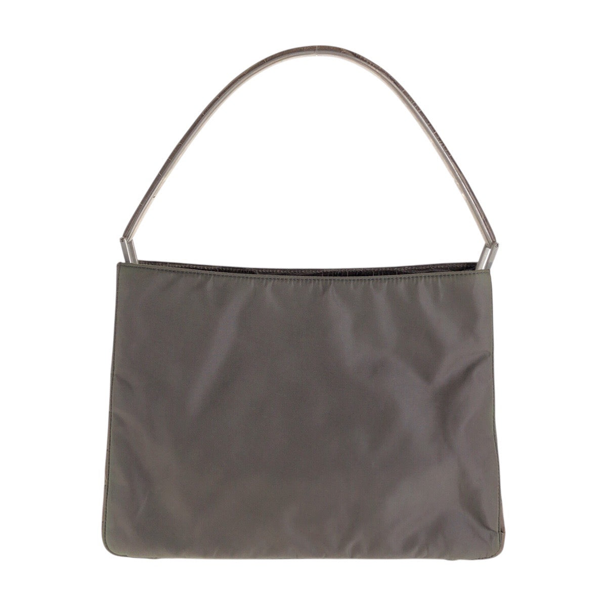 PRADA Handbag Nylon gray Test Croco embossed