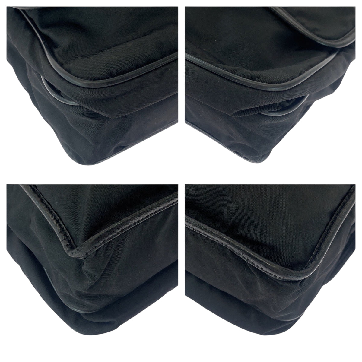 PRADA Shoulder Bag V166 Nylon Black SilverMetal Test Triangle With logo
