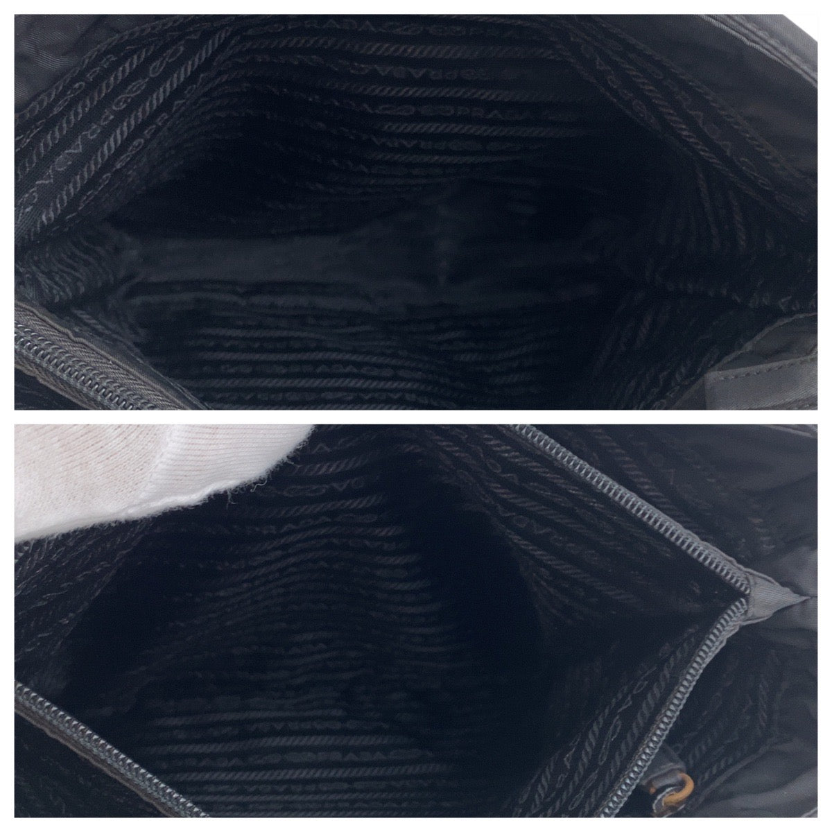 PRADA Tote Bag Nylon black Test Triangle With logo