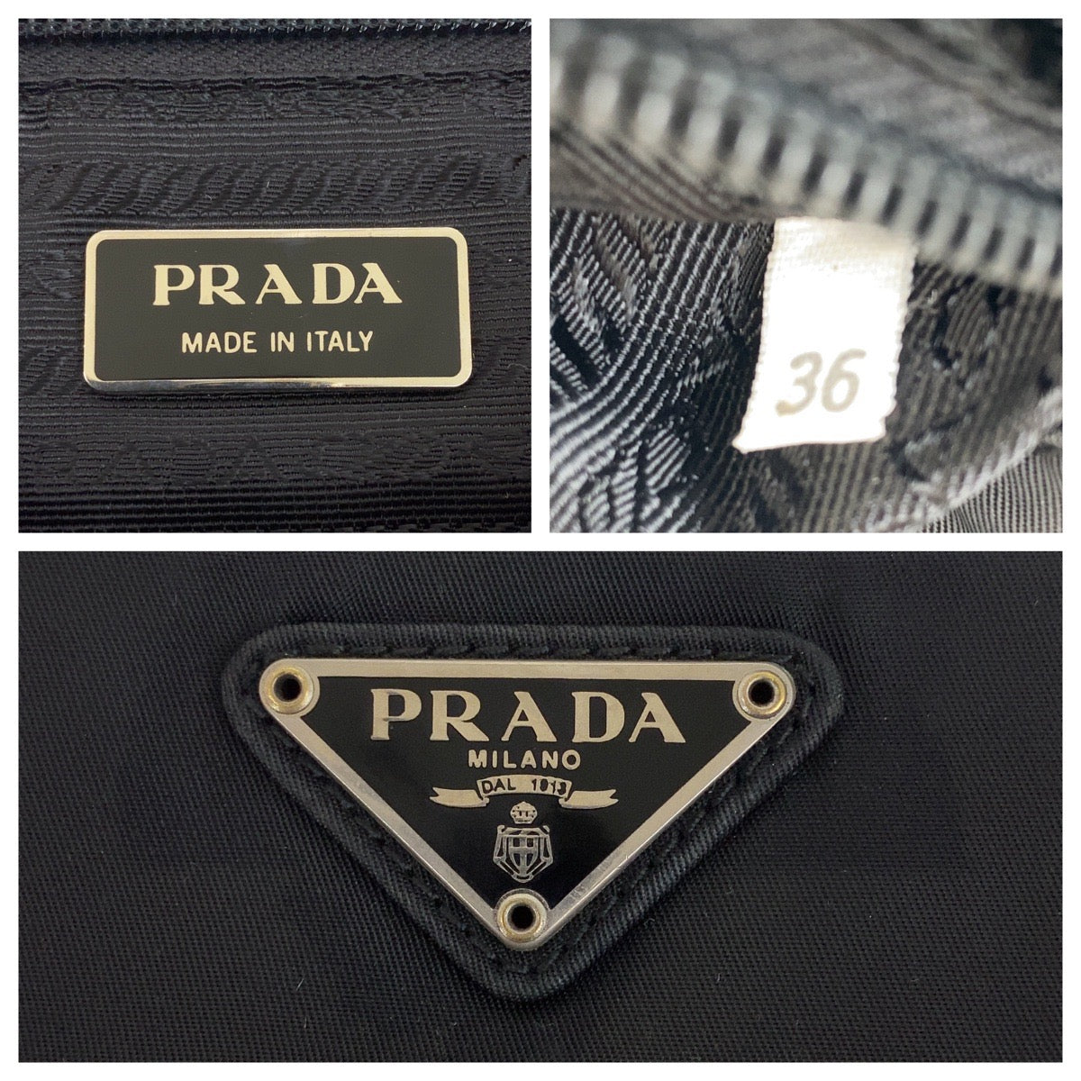 PRADA Tote Bag Nylon black Test Triangle With logo