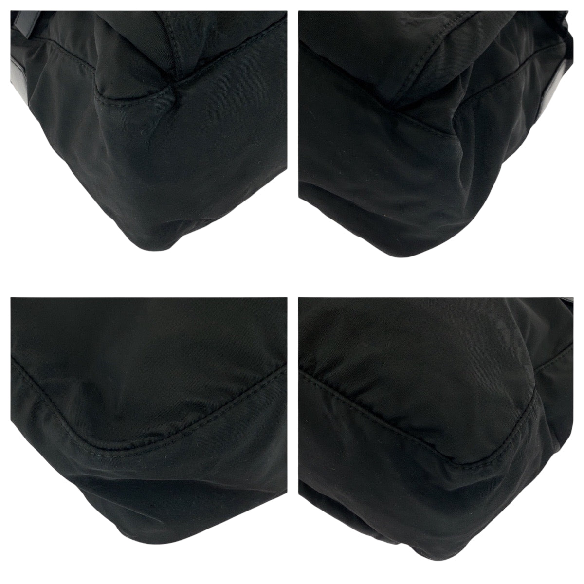 PRADA Shoulder Bag Nylon Black SilverMetal Test Triangle With logo