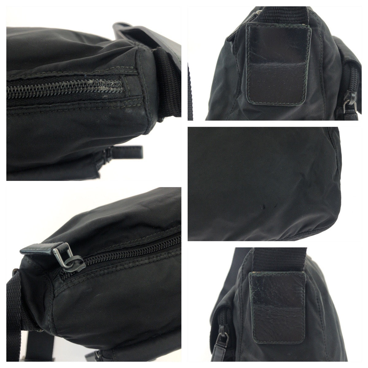 PRADA Shoulder Bag Nylon black Test Triangle With logo