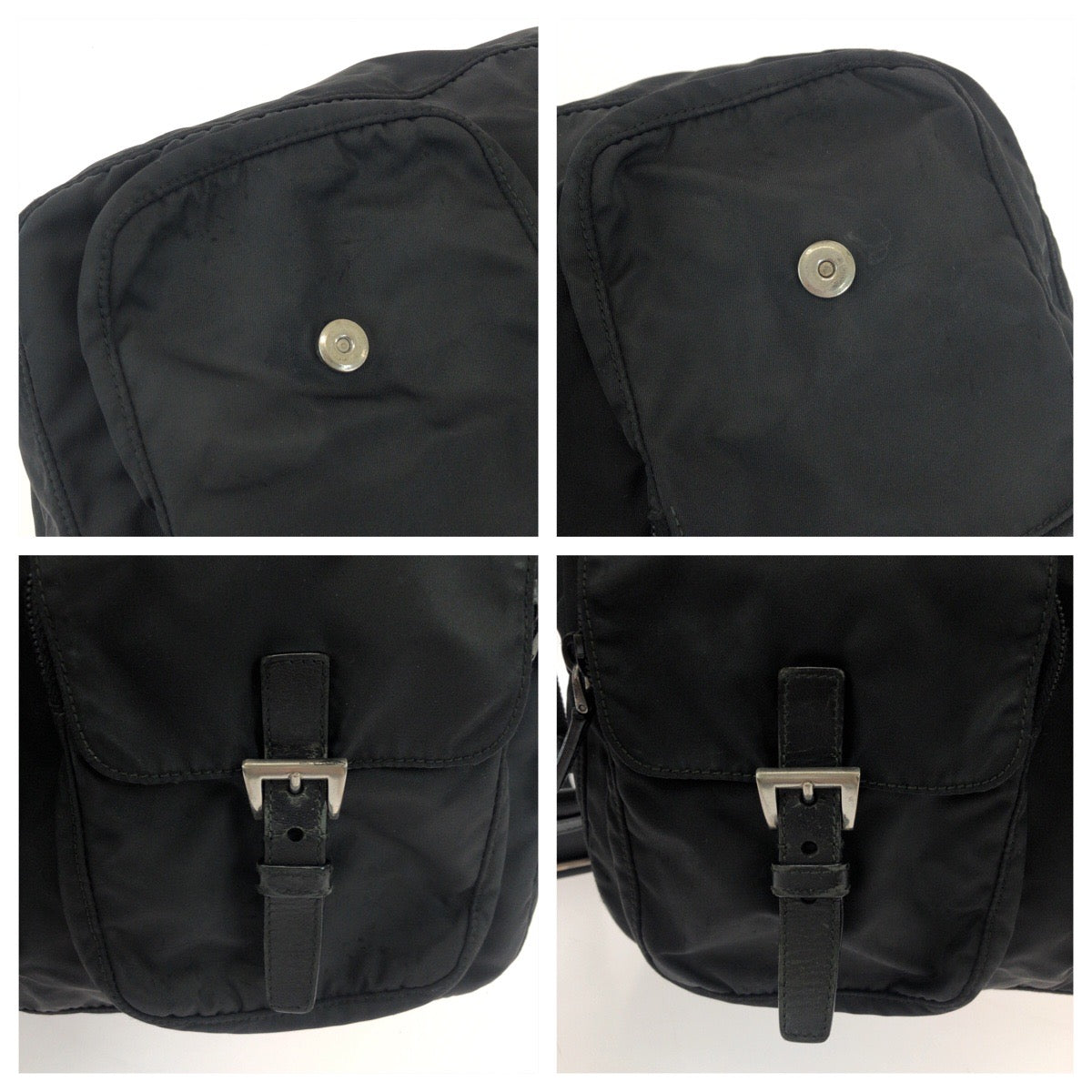 PRADA Shoulder Bag Nylon black Test Triangle With logo