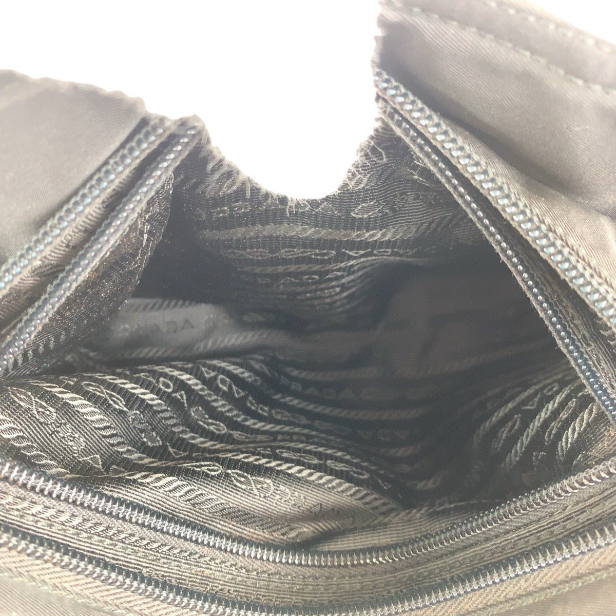 PRADA Tote Bag Nylon Black SilverMetal Test Triangle With logo