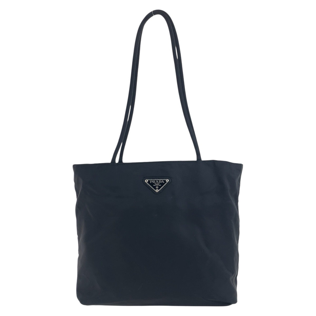 PRADA Tote Bag Nylon Black SilverMetal Test Triangle With logo