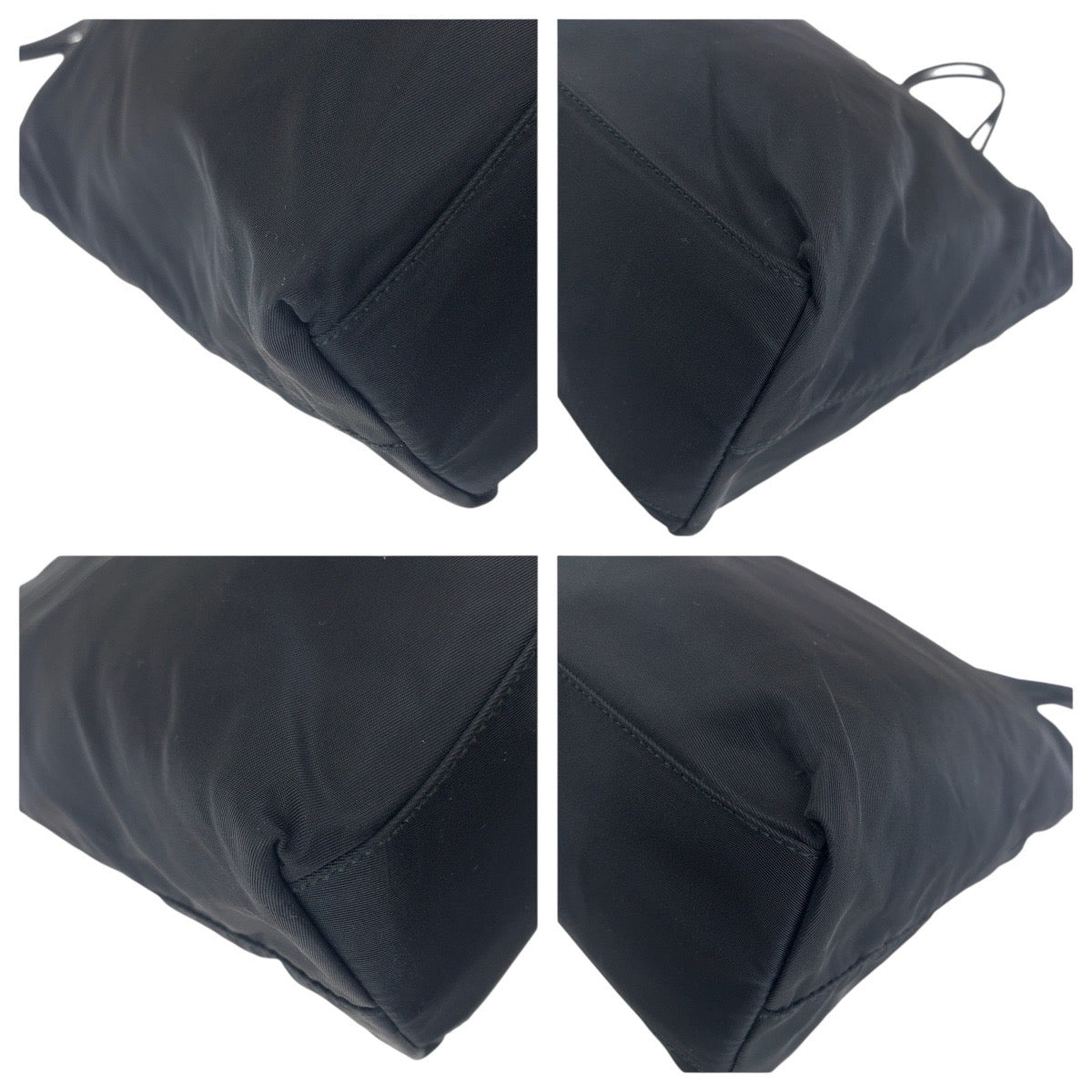 PRADA Tote Bag Nylon Black SilverMetal Test Triangle With logo
