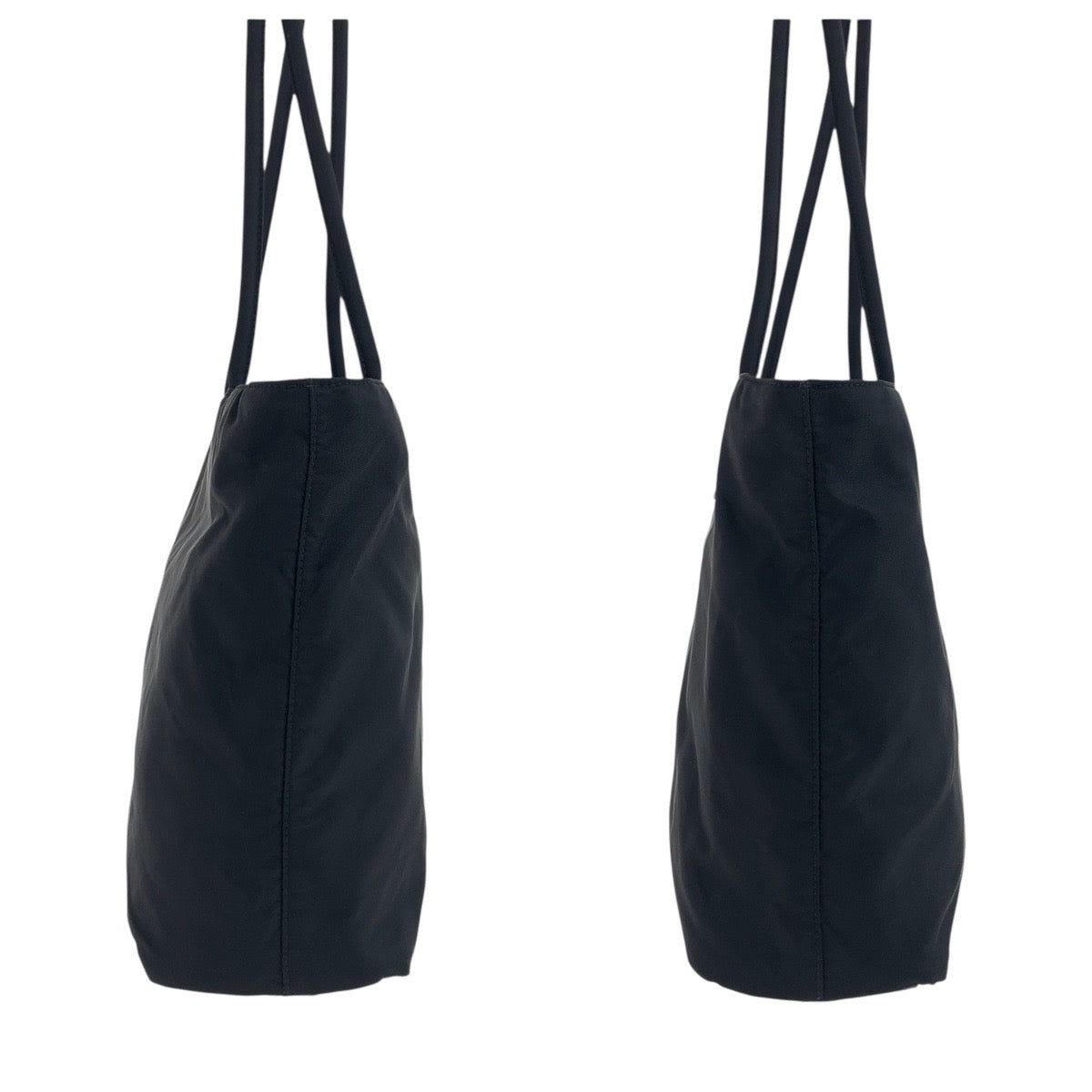 PRADA Tote Bag Nylon Black SilverMetal Test Triangle With logo