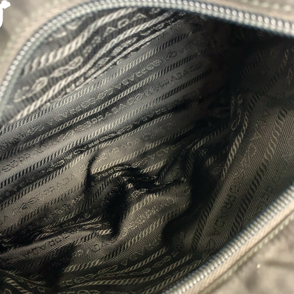 PRADA Tote Bag Nylon Black SilverMetal Test Triangle With logo