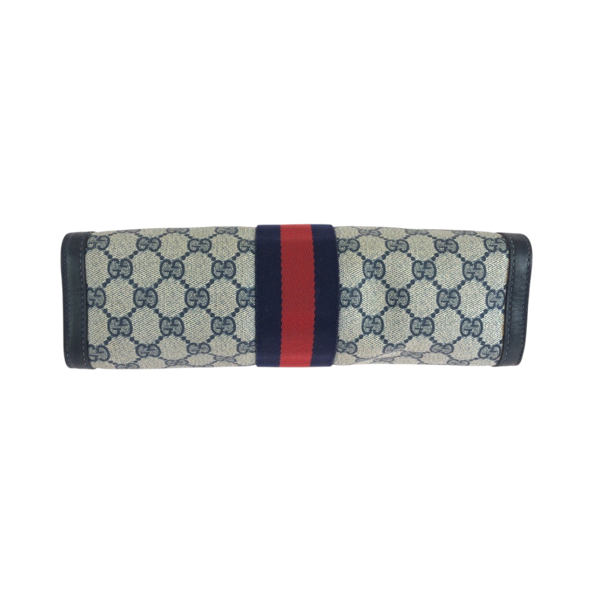 GUCCI Clutch bag GG Supreme Canvas Gray navy Sherry line