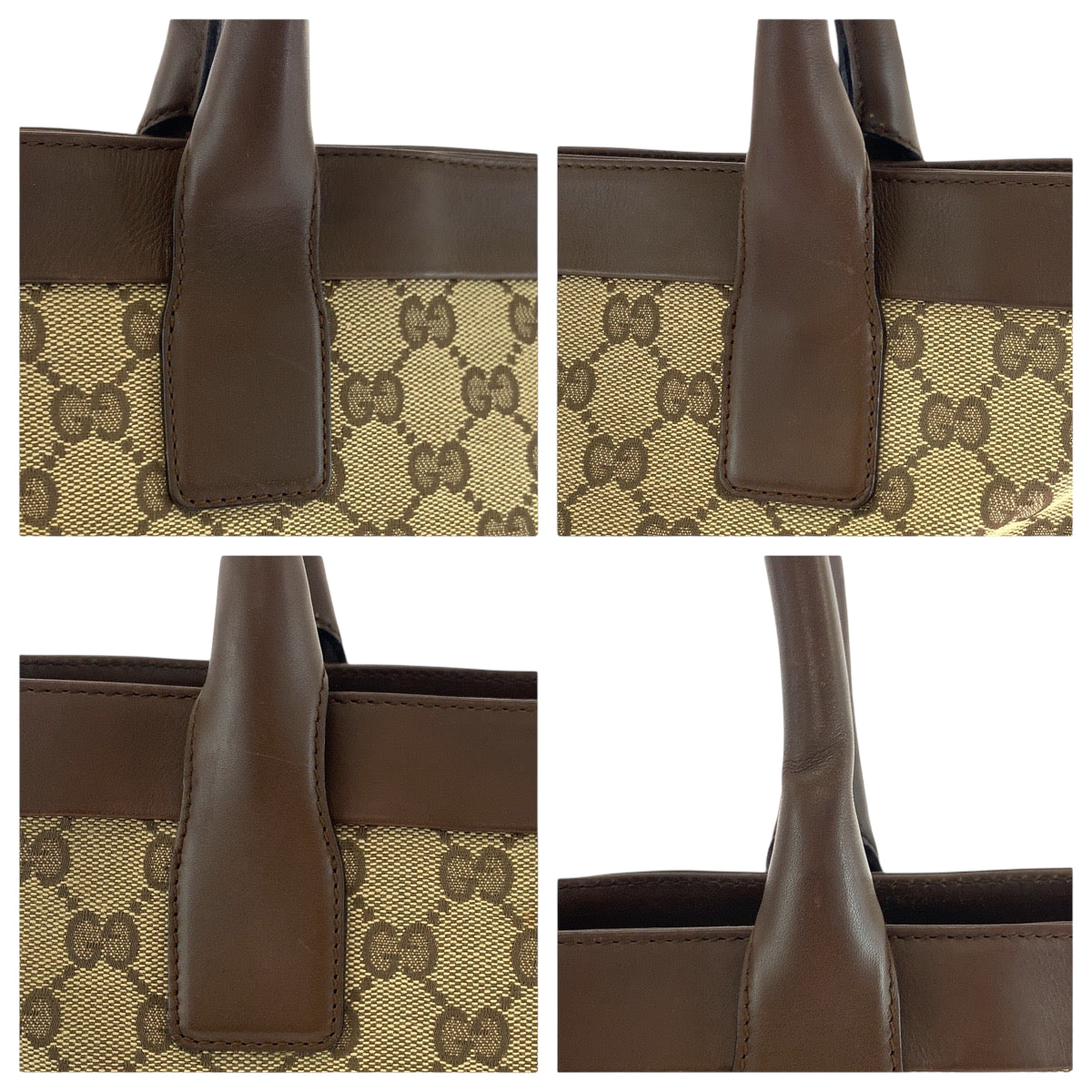 GUCCI Tote Bag 002 1119 GG canvas Brown Beige SilverMetal