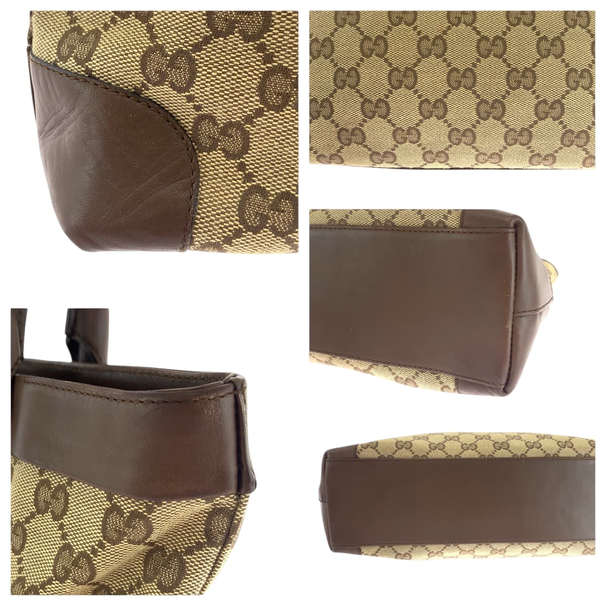 GUCCI Tote Bag 002 1119 GG canvas Brown Beige SilverMetal