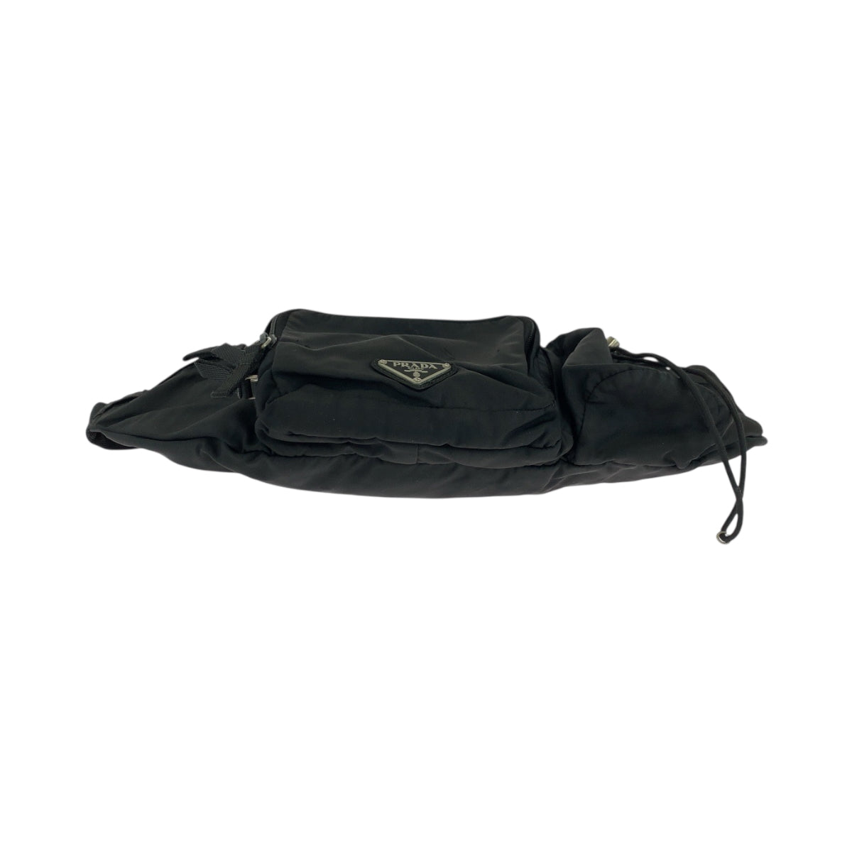 PRADA Waist bag VA0056 Nylon Black Silver Metal Test Triangle With logo