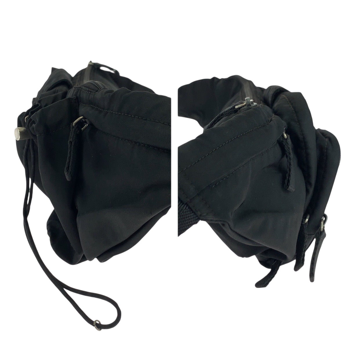 PRADA Waist bag VA0056 Nylon Black Silver Metal Test Triangle With logo