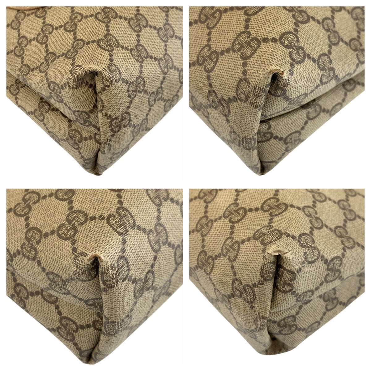 GUCCI Tote Bag 39 02 003 GG Supreme Canvas Beige brown Sherry Line Old Gucci