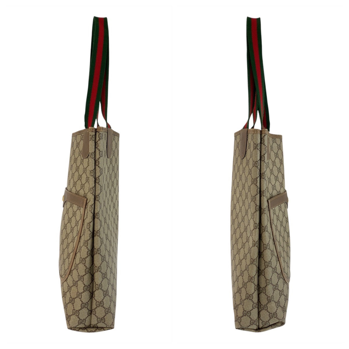 GUCCI Tote Bag 39 02 003 GG Supreme Canvas Beige brown Sherry Line Old Gucci