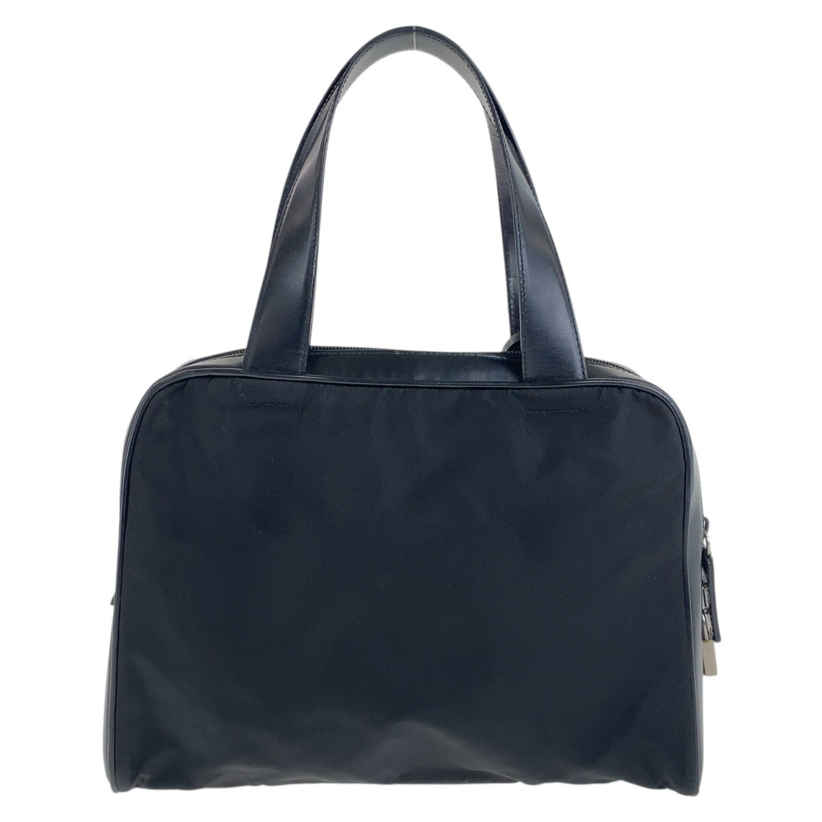 PRADA Handbag Nylon Black SilverMetal Test Triangle With logo