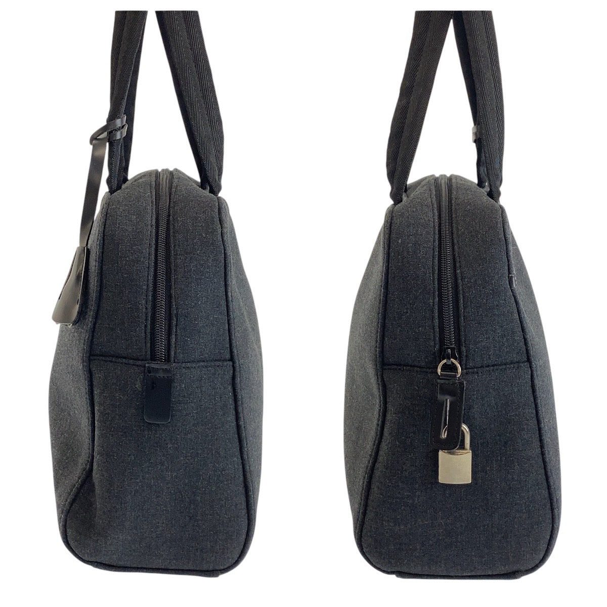 PRADA Tote Bag canvas Grey Black SilverMetal PRADA Sports