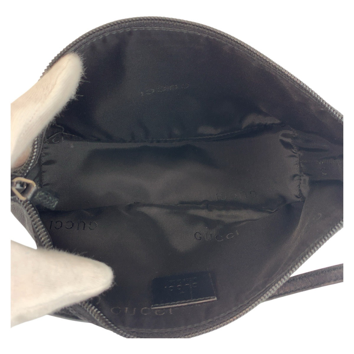 GUCCI Handbag 039 1103 GG canvas Black SilverMetal