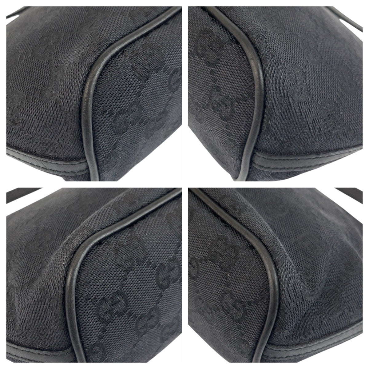 GUCCI Handbag 039 1103 GG canvas Black SilverMetal
