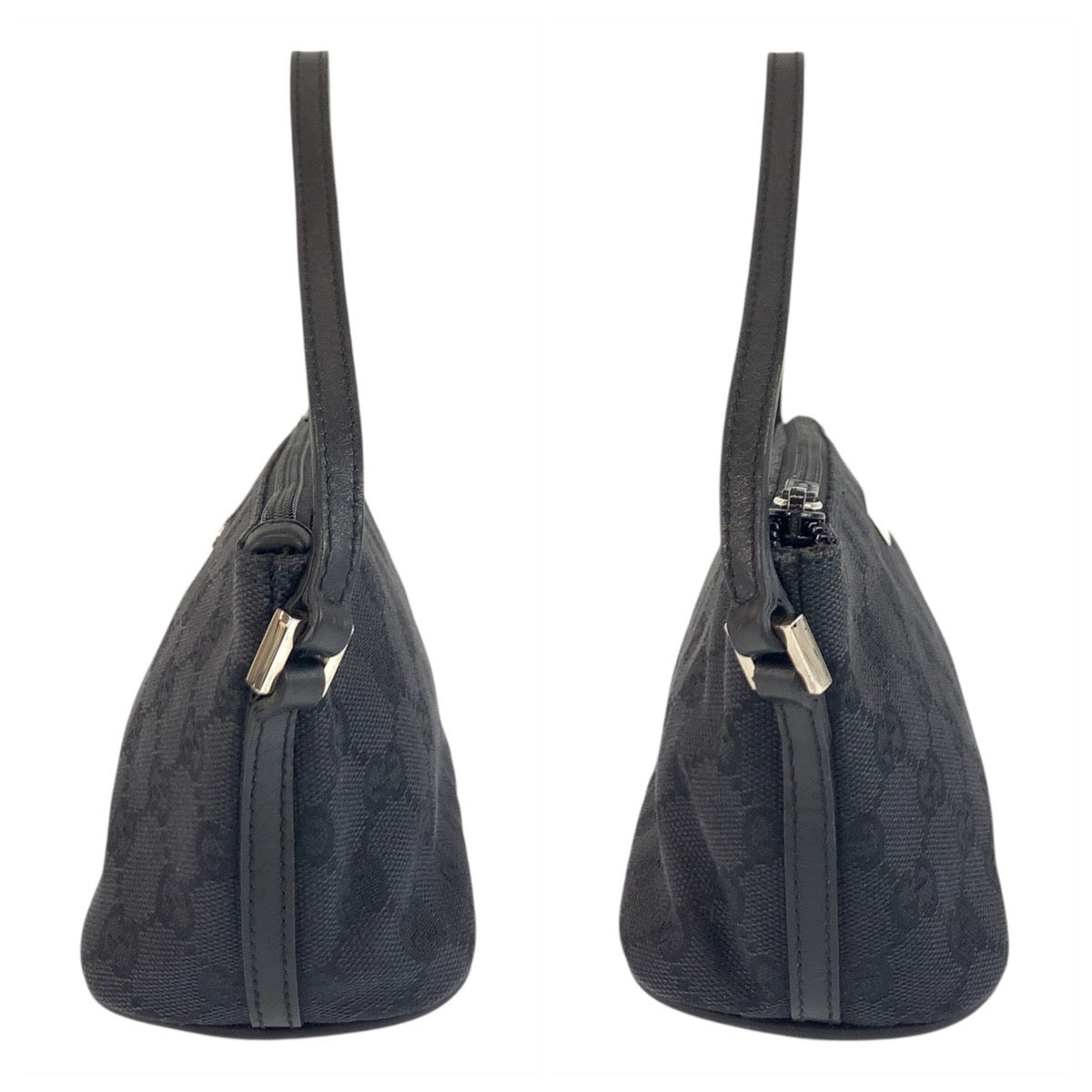 GUCCI Handbag 039 1103 GG canvas Black SilverMetal