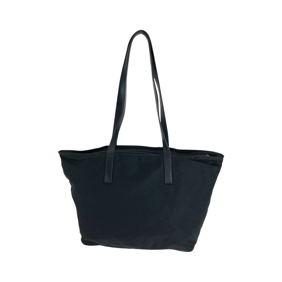 PRADA Tote Bag Nylon Black Silver Metal Test Triangle With logo