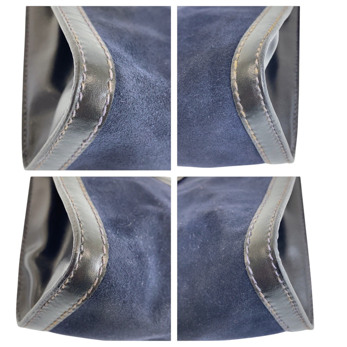 GUCCI Clutch bag Suede Navy black Old Gucci Shelly Line