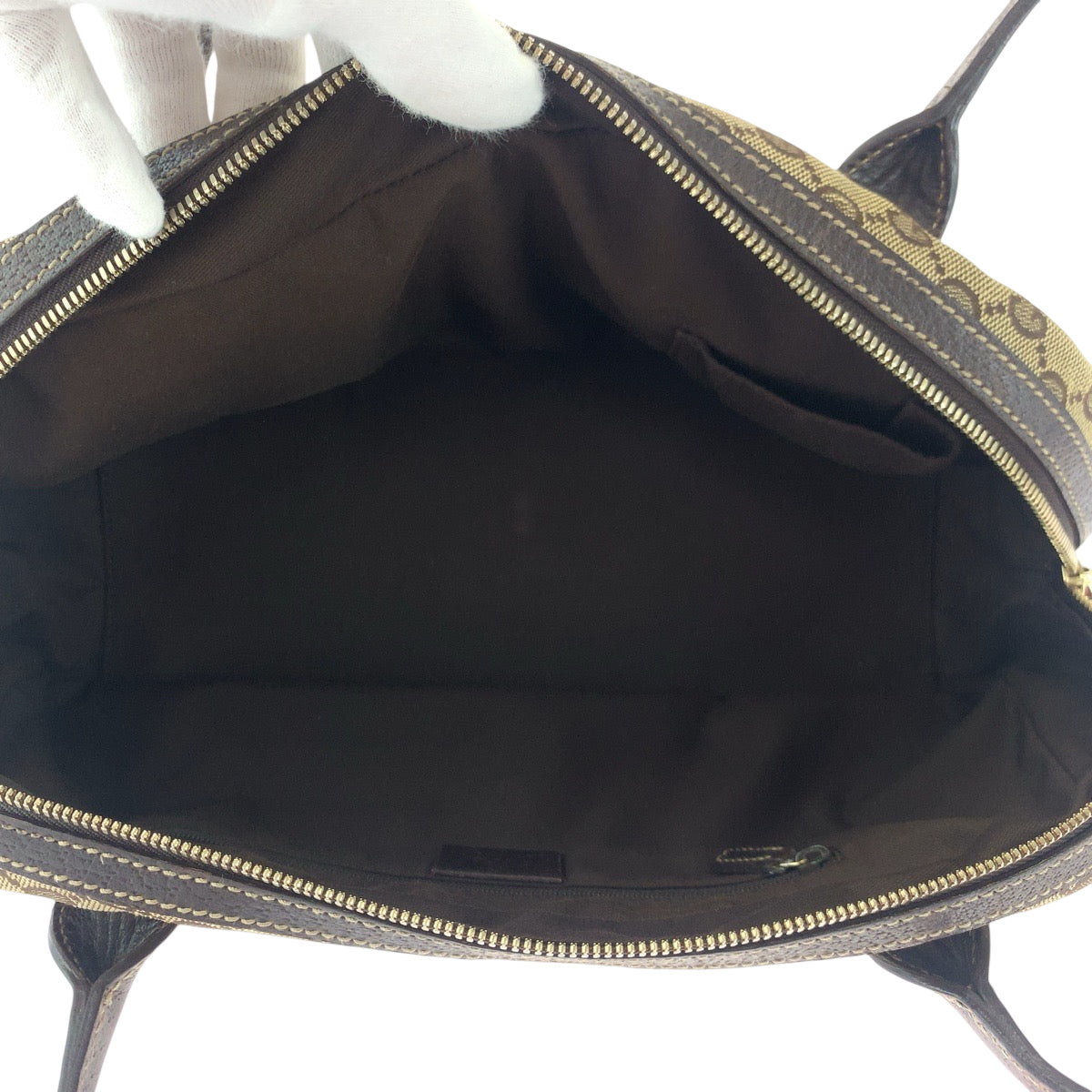 GUCCI Shoulder Bag 461720 GG canvas Beige Brown Gold Metal Sherry line Pretty
