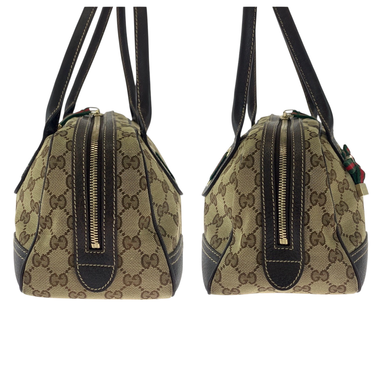GUCCI Shoulder Bag 461720 GG canvas Beige Brown Gold Metal Sherry line Pretty
