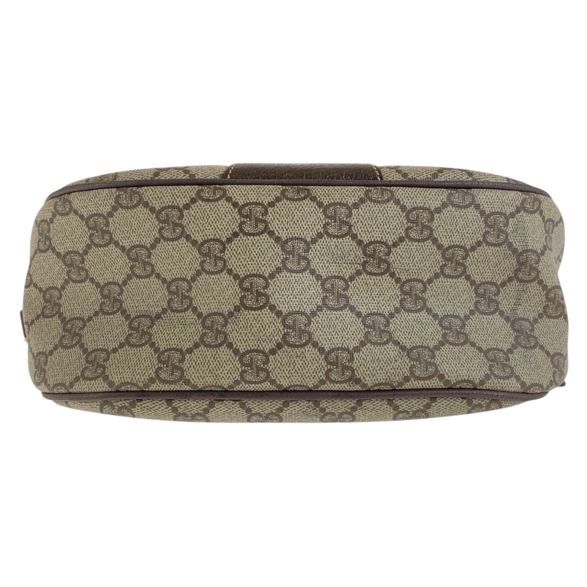 GUCCI Shoulder Bag 001 123 6177 GG Supreme Canvas Beige Brown Gold Metal Old Gucci Shelly Line