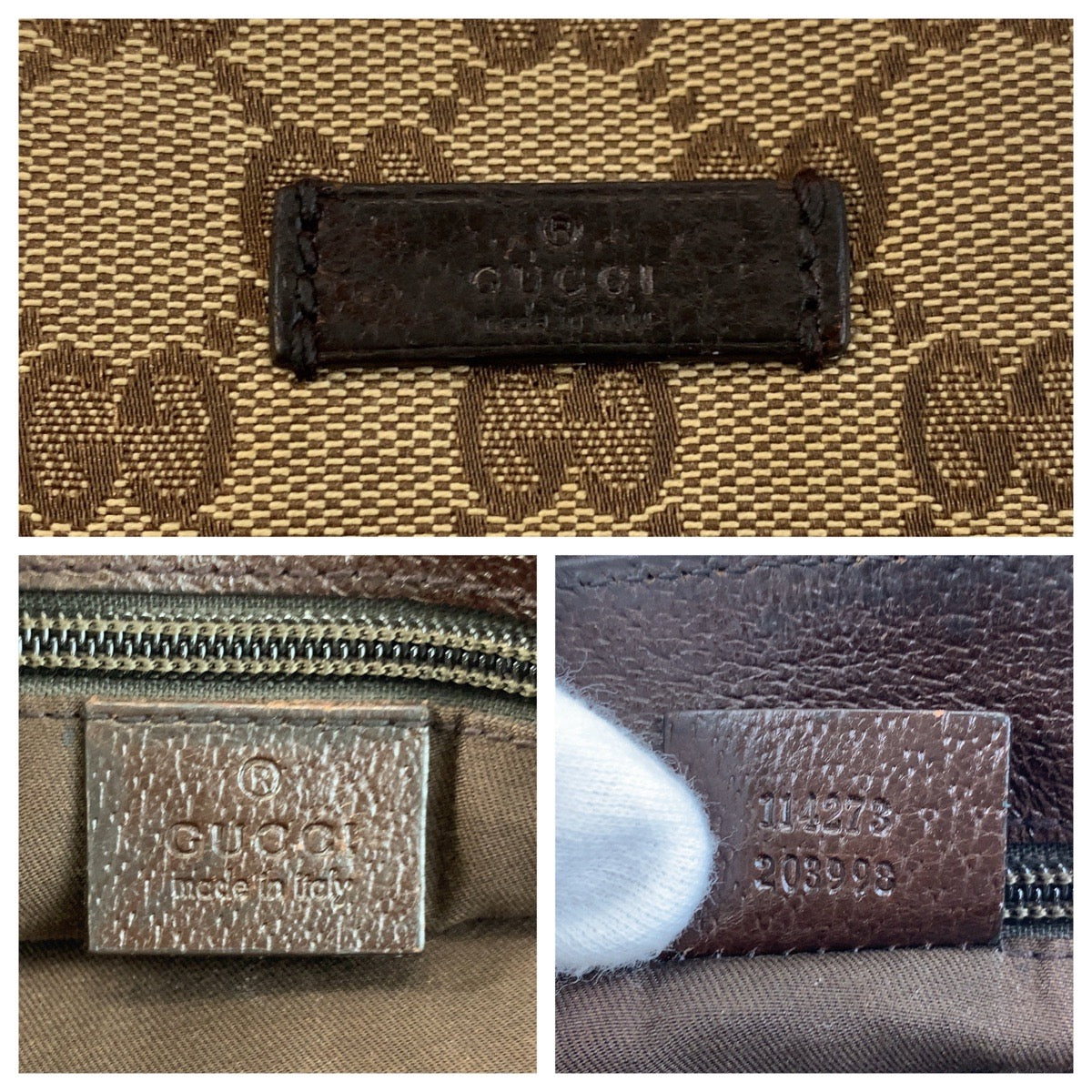 GUCCI Shoulder Bag 114273 GG canvas Beige brown