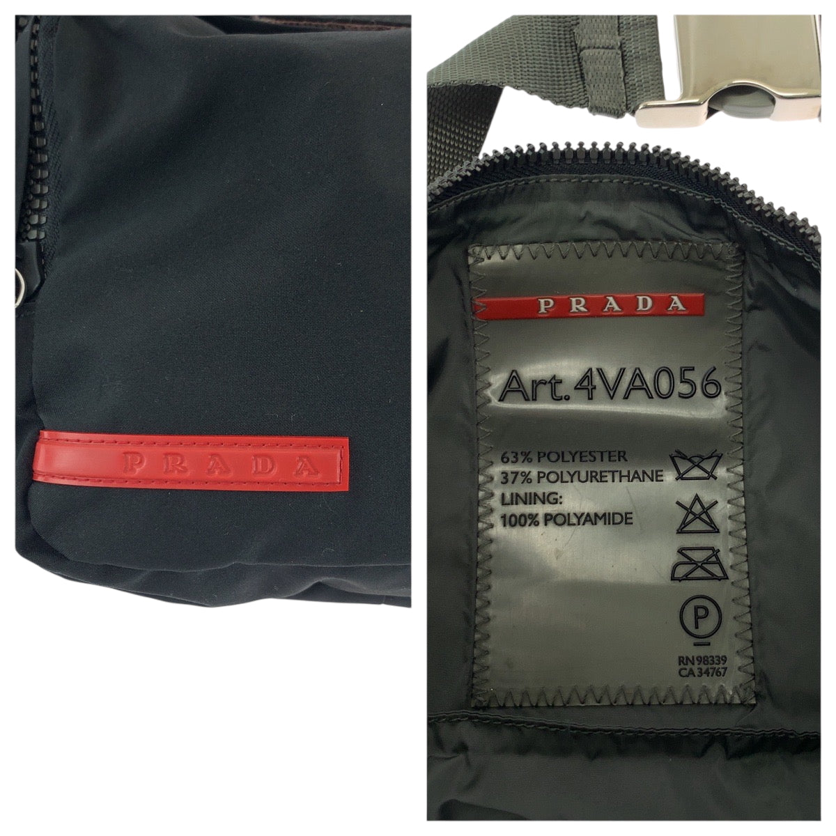 PRADA Waist bag 4VA056 Nylon Black SilverMetal PRADA Sports