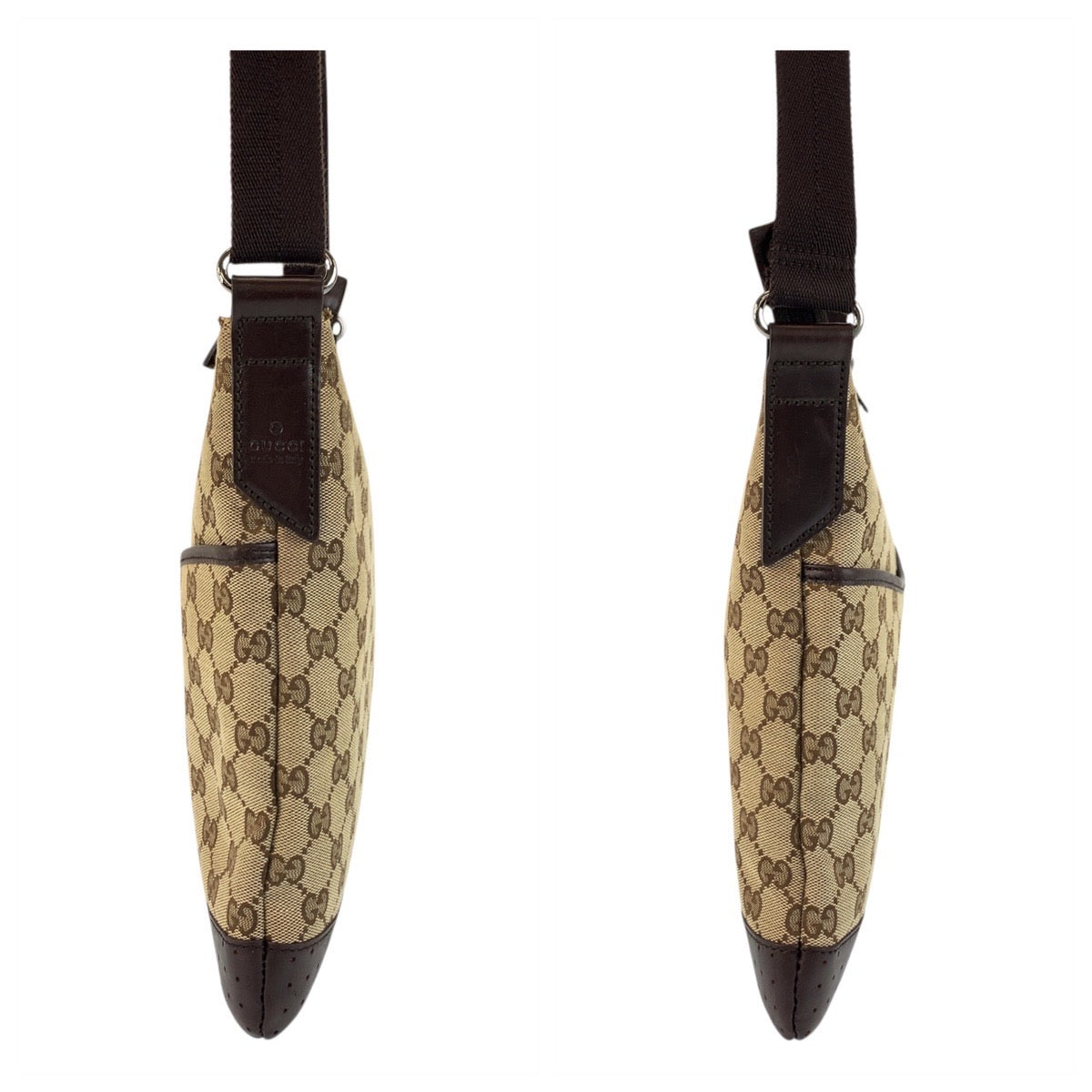 GUCCI Shoulder Bag 145857 GG canvas Beige Brown SilverMetal