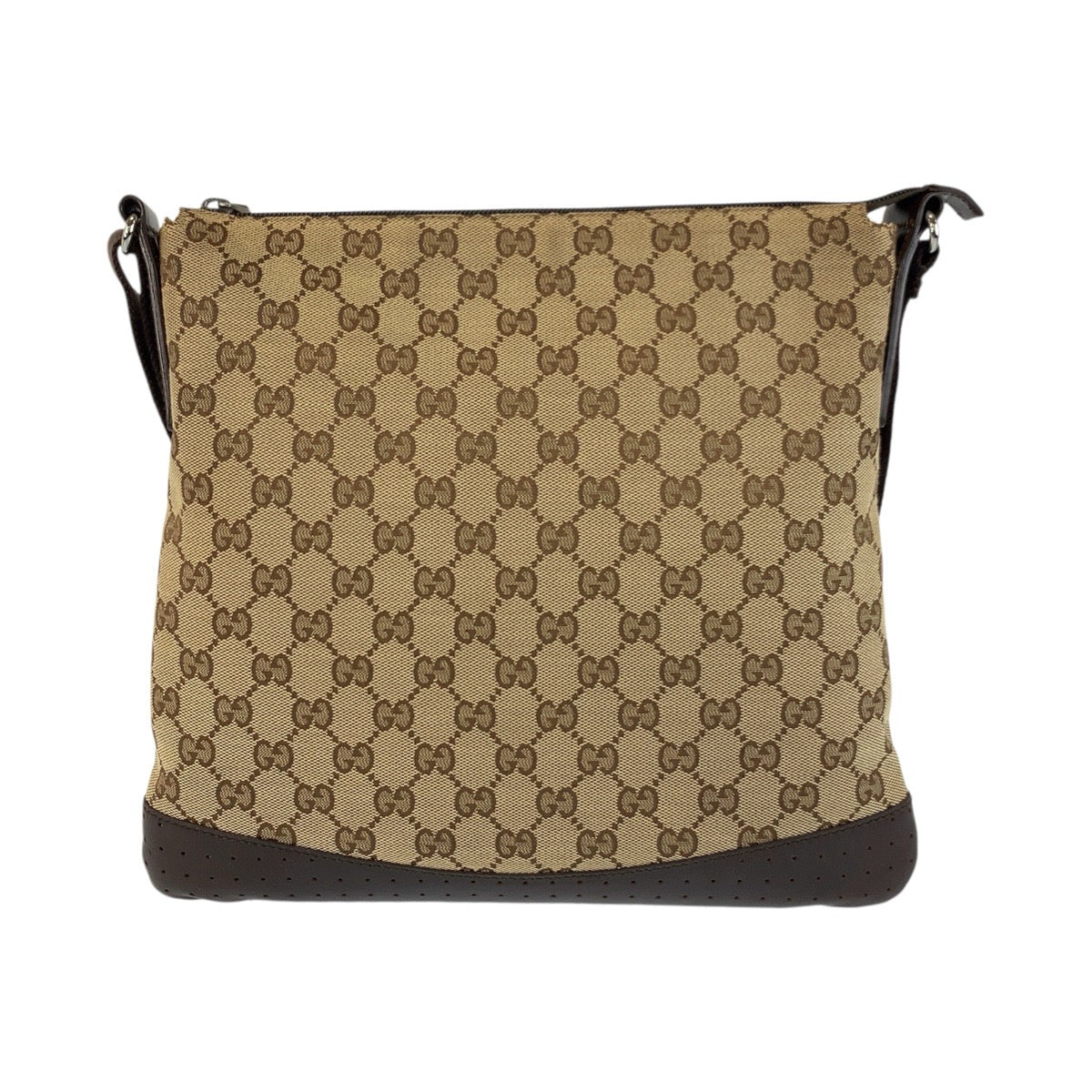 GUCCI Shoulder Bag 145857 GG canvas Beige Brown SilverMetal